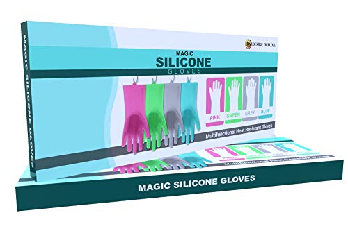 Desire Deluxe Magic Silicone Gloves Dishwashing Glove Scrubber for Washing Dish, Kitchen, Bathroom