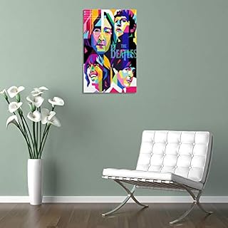 Beatles Art Poster sur toile et décoration murale Motif Beatles 50 x 75 cm - Les Beatles, Paul McCartney, John Lennon, RIngo Starr, George Harrison Beatles Art Poster sur toile et décoration murale Motif Beatles 50 x 75 cm – Image 5