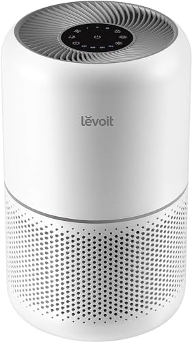 LEVOIT Air Purifier for Home Allergies Pet Hair in Bedroom, Covers Up to 1073 ft² by 56W High Torque Motor, AHAM VERIFIDE, 3-in-1 Filter with HEPA Sleep Mode, Remove Dust Smoke Odor, Core300-P, White