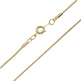 22K Gold Plated 1mm Snake Chain Necklace With Clasp - 16 Inches
