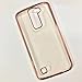 Houshine Premium Electroplate Bumper Soft TPU Clear Back Cover Case + Bling Love Heart Ring Stand for LG K7, K8, Tribute 5, K8 V, K8V, Escape 3, Phoenix 2, Rose Gold Clear +Stand