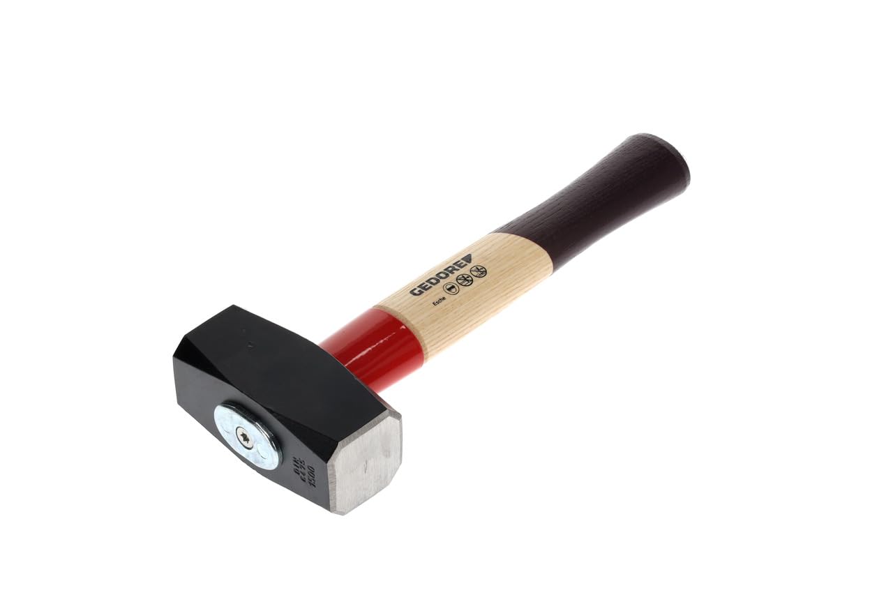 GEDORE Sledgehammer with wooden handle, 1500 g head weight, Hammer with ash wood handle, Tool, Forged, Rotband-Plus, 620 E-1500