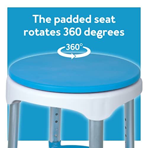 Carex Easy Swivel Bath Stool and Bathtub Stool Shower Stool, Adjustable Rotating Bath Seat and