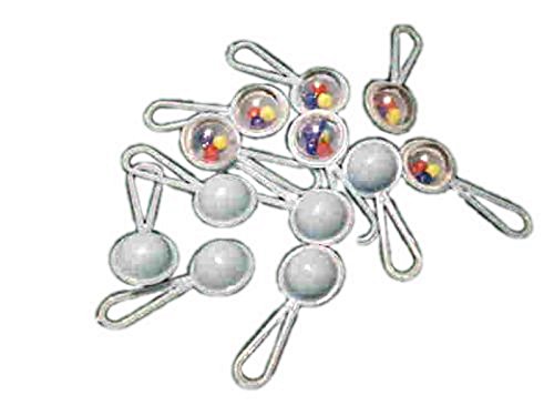 Party Favors Plus 144 Mini Plastic Blue Rattles with Beads Inside for Noise