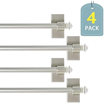 H.VERSAILTEX Multi-Use Magnetic Curtain Rods with Square Ends for Small Windows Adjustable Lenght from 16