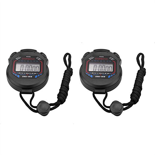 SIENOC Digital Professional Handheld LCD Chronograph Sports Stopwatch Timer Stop Watch(2 packs) - Thumbnail 2