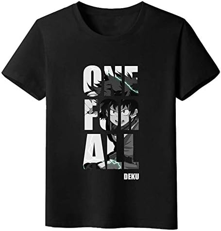MOE T-Shirt for Men&Women My Hero Academia Boku no Hero Academia Midoriya Tee Black Short Sleeve Milk Silk Tops