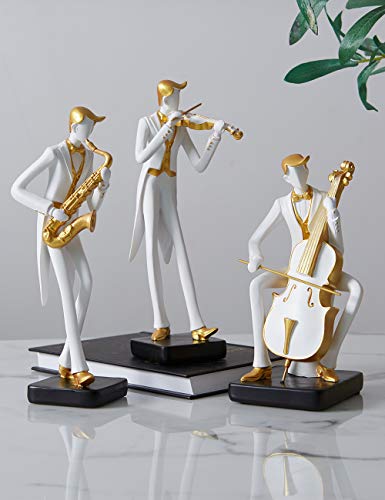 HAUCOZE Musical Ornament Musician Statue Sculpture Piano Figure Modern Decoration Art Home Gift for Living Room Dining Room Office 22cm