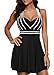 CrazycatZ Womens Halter Neck Cutout Back Black Swimdress and Shorts