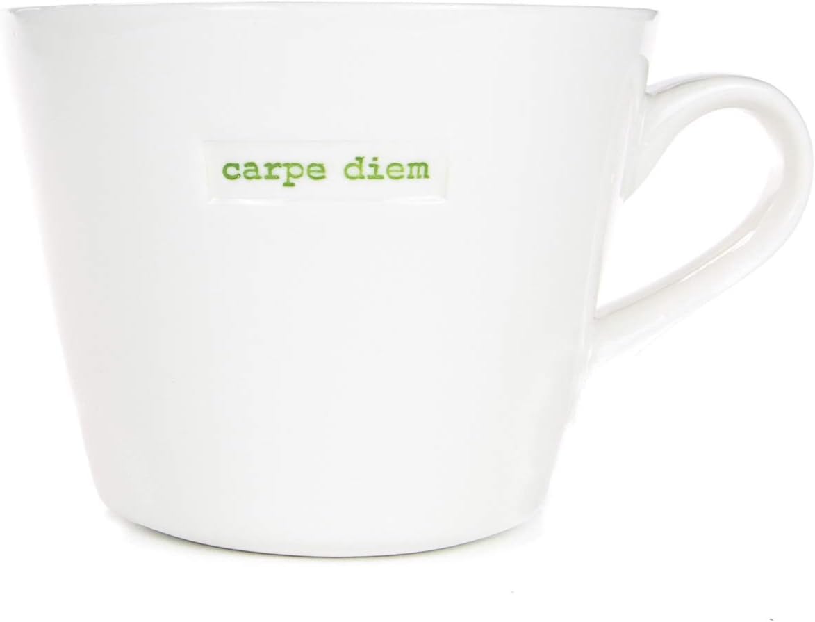 Keith Brymer Jones - Word Range - Standard Ceramic White Mug - Carpe Diem - 350ml - Gift Boxed