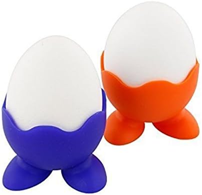 COJOY Silicone Egg Cup Holders Perfect for Serving Tray Soft Boiled Eggs Serving Cups Pack 2 Assorted Color