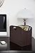Brown Magazine Holder - Magazine Basket with Handles - Magazine Rack - Floor or Table - (Woven Brown Leather) - Great Stand for Coffee Table, Side Table, Living Room, Reception Desk, Bathroom