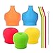 Tougs Silicone Sippy Straw Cup Lids for Toddlers Babies (Pack of 5) - 3 Drinking Straws Included - Reusable, Spill-proof, Durable - Stretches to Cover Tumblers, Yeti Rambler, Mason Jars, Cups and Mugs
