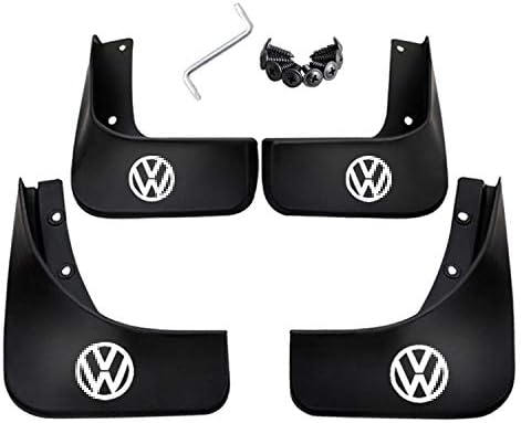 Front & Rear Molded Splash Guard Fender White Logo Car Mudguard Mud Flaps Cover for Jetta 2015-2018