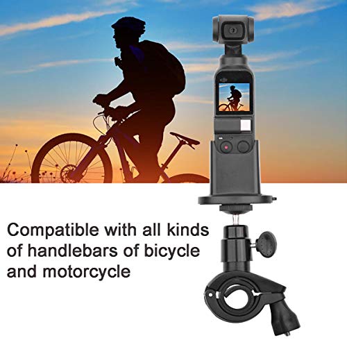 Bicycle Handlebar Mount Holder Compatible with DJI Osmo Pocket Camera Motorcycle Bike Accessories Bracket 360° Rotatable Ball Head with Gimbal Stabilizer Base Stand Adapter - Thumbnail 2