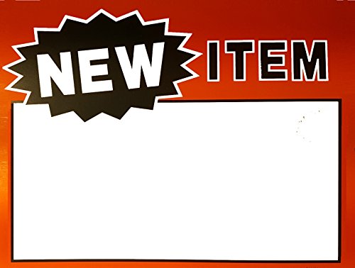 25 "NEW Item" - 7" x 5.5" Writable Paper Retail Store Price Signs Heavy Duty Cardstock Fluorescent Orange