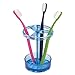 InterDesign Eva Electric Toothbrush Holder Stand for Bathroom Vanity Countertops - Large, Ocean Blue