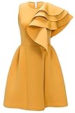 Uhnice Women's Ruffle One Shoulder Bodycon Party Club Cocktail Evening Dress