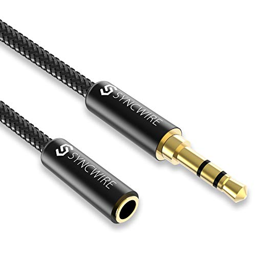Syncwire Headphone Extension Cable 3.3FT, [HiFi Sound, Heavy-Duty] 3.5mm Male to Female Stereo Audio Aux Extension Cord for Headphones, Apple, Samsung, PC, Tablets, Media Players & More - Black