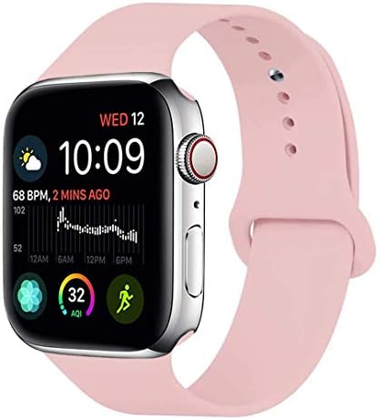 SHJD Compatible Apple Watch Band 38mm 42mm 40mm 44mm, Soft Silicone Sport Band Replacement Wrist Strap Compatible iWatch Series 4/3/2/1, Nike+,Sport,Edition,S/M M/L