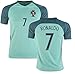 Ronaldo Jersey #7 Portugal Away Youth Soccer Jersey & Kids Shorts + Ronaldo #7 Drawstring Backpack Premium Football Gift for Boys Girls