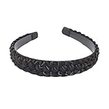 Merrylight Synthetic Hair Braided Plaited Hair Extensions Braid Hairband (Black-1)