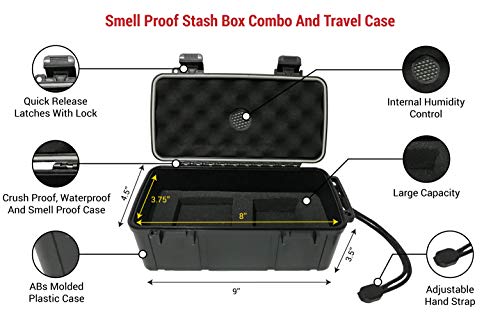 Boss Gear- All In One Stash Box Includes- 4 Part Grinder, USB Keychain Lighter, 6pk Papers, Metal Tray,Smell Proof bags, Combination Lock, Smell Proof Container! - Thumbnail 2