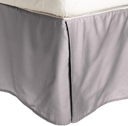 Superior 3000 Series Wrinkle Resistant Microfibre Base Valance Sheet, Bed Skirt with Open Corners and 38 cm Drop, Eastern King, Grey