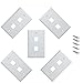 iMBAPrice 2 Port Keystone Jack Wall Plate 1-Gang - White (Pack of 5)