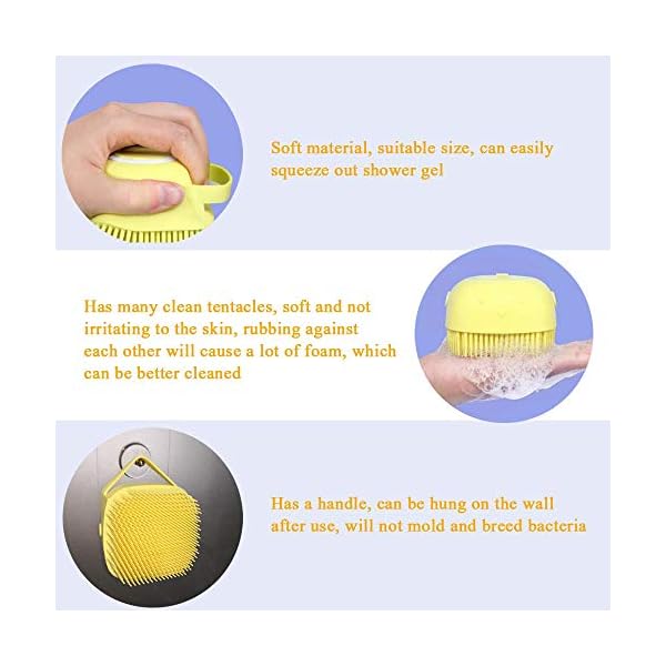 Silicone Body Brush,Nifogo 2 IN 1 Soft Shower Brush Bath Body Scrubber with Shower Gel Dispenser,Wash Exfoliating Shower…