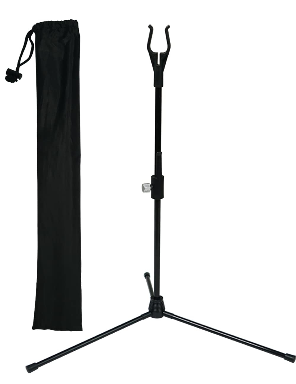 Longbowmaker Archery Stand - Recurve & Compound Bow Rack Holder, 48cm Height (BLACK)