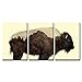 wall26 Canvas Print Wall Art Set Double Exposure Buffalo with Mountains Animals Wilderness Photography Realism Zen Scenic Colorful Multicolor for Living Room, Bedroom, Office - 16