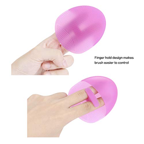 2 Pack of Baby Cradle Cap Brush/Bath Brush with Storage Box, Food Grade Soft Silicone- Rose
