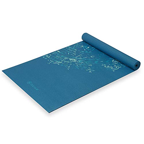 Gaiam Yoga Mat Classic Print Non Slip Exercise & Fitness Mat for All Types of Yoga, Pilates & Floor Workouts, Mandala, 4mm