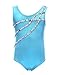 Ephex One-piece Sparkle Dancing Gymnastics Athletic Leotard for Little Girl, Blue-stripe, 8-9T