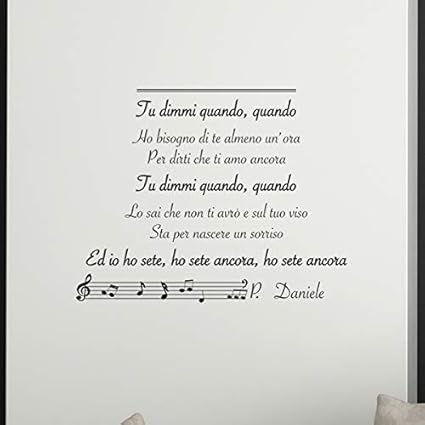 Crearreda Quando Pino Daniele Official Canzoni Sticker Murale Decorazione Adesiva Frasi Adesive Adesivo Murale Frasi Famose Materiali Certificati Made In Italy Amazon It Fai Da Te