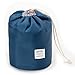Zoevan Waterproof Cosmetic Bags Makeup Bag Travel Barrel Cases Kit Organizer Bathroom Storage Carry Case Toiletry Bags Multifunctional Bucket Toiletry Bag Polyester 300T (Dark Blue)