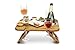 Kango Mango Portable Folding Wine and Champagne Picnic Table - for Wine Lovers, Stylish Mini Picnic Table for Outdoors, Events, Romantic Dinners, Beach, Camping - from Beautiful Mango Wood