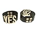 Coolcoco Adjustable Luxury Gold Letter Black Leather Yes Sir Bracelet for Women Girls Kids Prime Cosplay Accessory (2 Pieces/Set)