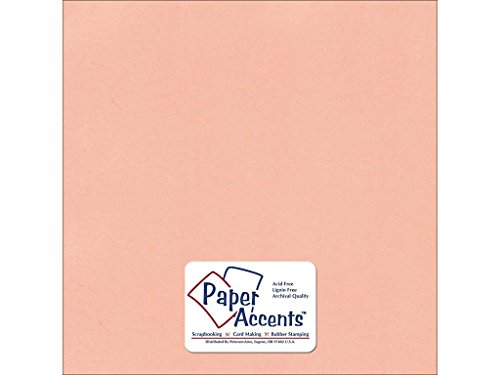 Accent Design Paper Accents Cdstk Textured 12x12 80# Peach Sorbet