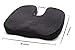 High Density Medium FIRM Premium Quality Memory Foam Seat Cushion for Coccyx Tailbone and Back Pain - Ideal for Home Office Desk Chairs, Auto Seats, Sports Stadium Seats! (Black)