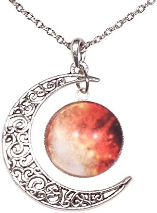 Crescent Moon Element of Fire Magic Amulet with Magical Stars Gift Bag