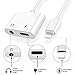 LYZZO 3.5mm Jack Adapter Adapter Headphone Charge and Audio Splitter, 2 in 1 Earphone AUX Music Cable Charger Connect Compatible with iPhone X/8/8 Plus/7/7 Plus(White)