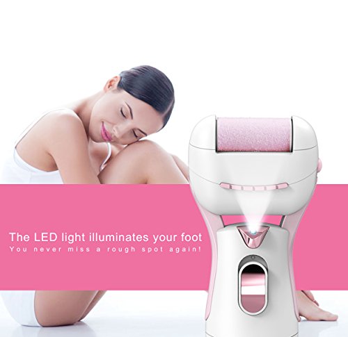 Electric Callus Remover - PRITECH Electronic Pedicure Tools, Professional Wet and Dry Rechargeable Foot File Removes Dead, Hard, Cracked Skin With Fine & Rough Roller and Protective Cover - Thumbnail 3