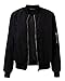 ZANZEA Ladies Celeb Collar Bomber Jacket Vintage Zip Up Biker Slim Coat Short Outerwear Black 6-8