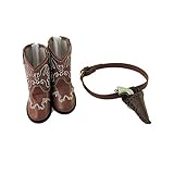 American Fashion World Cowboy Boots with Pistol | 18 Inch Doll Accessories
