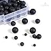 BEADNOVA 4-10mm Black Matt Onyx Round Beads for Jewelry Making (340pcs)