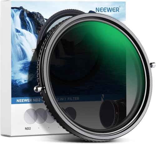 NEEWER 2 in 1 72mm Variable ND Filter ND2-ND32&CPL (Zirkular Polfilter) No X Cross Variabel Graufilter HD optisches Glas 30 lagiges Nano beschichtetes
