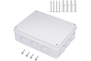 Zulkit Junction Box ABS Plastic Dustproof Waterproof IP65 Universal Electrical Boxes Project Enclosure White 10 x 7.9 x 3.1 inch (255 x 200 x 80mm)
