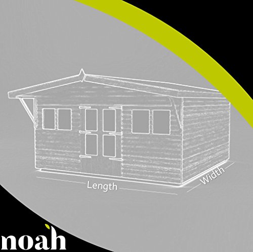 Noah Garden Rooms – Abri de jardin en bois résistant pour atelier/garage, 8 x 8 cm